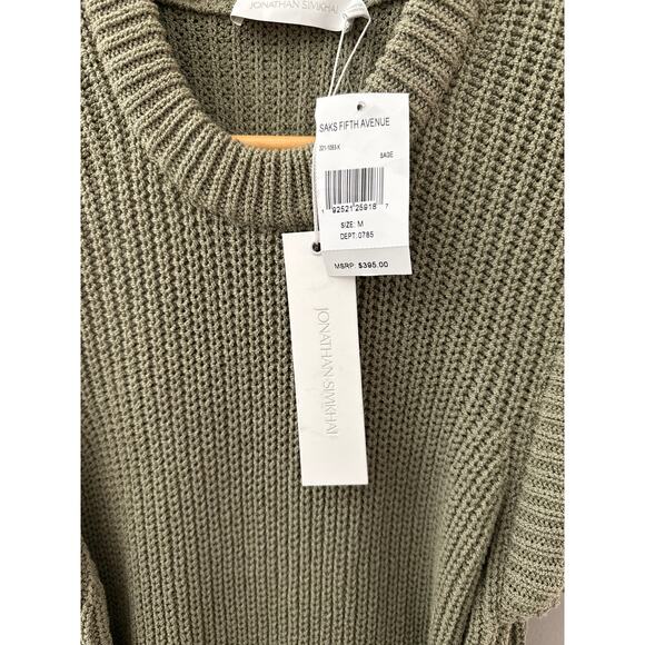 Jonathan Simkahi Jeane Waist Sash Boucle Modi Sweater Dress in Sage Size Medium - Picture 7 of 12